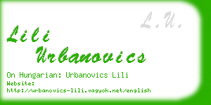 lili urbanovics business card